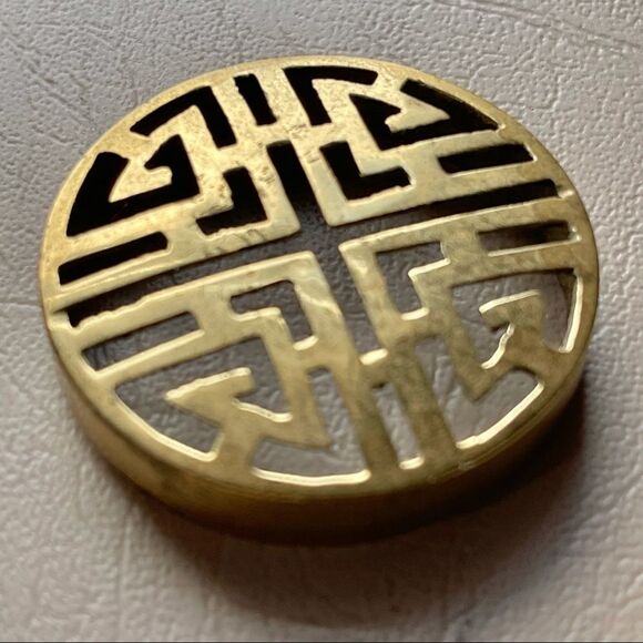 Vintage Brass Incense Burner Tower Ash Stamp Stackable with Handle - Picture 10 of 14